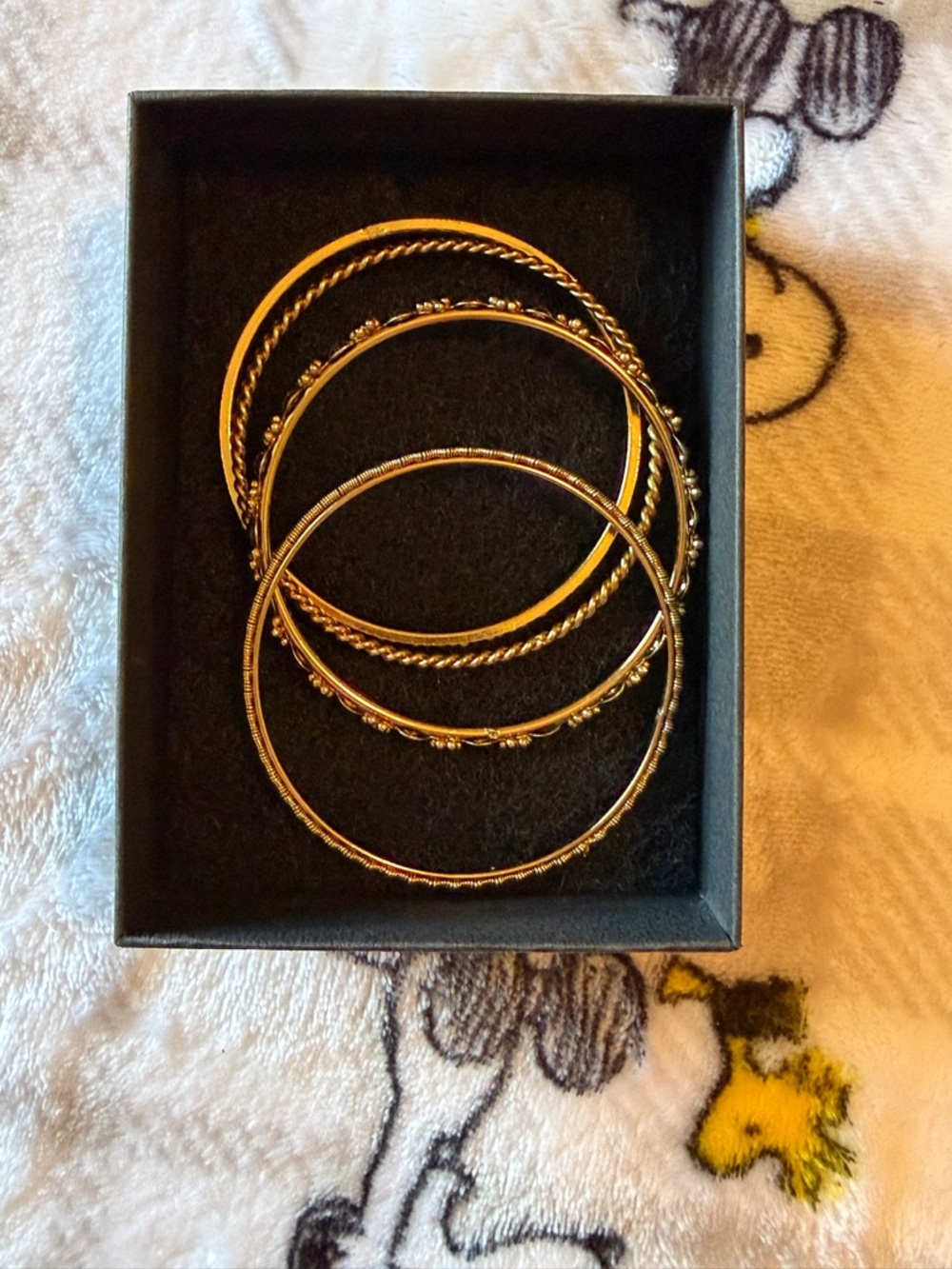 Rose Gold Stackable Bangle Set – 4 Piece Titanium Hypoallergenic Bracelets - Picture 4 of 5